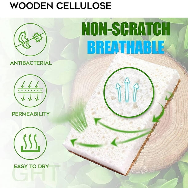 Esponja de cocina natural (paquete de 3) - Esponjas naturales para platos -  Esponjas ecológicas - Esponja compostable - Esponjas biodegradables de