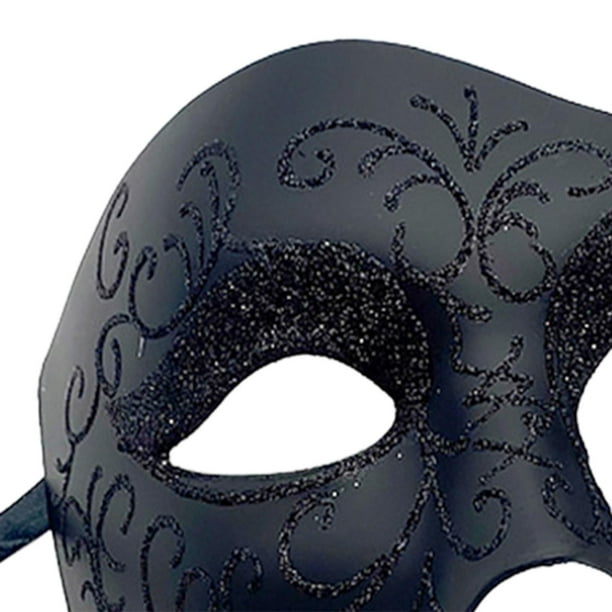 Máscaras de disfraces Máscara de hombre Brillo de Halloween Traje  decorativo Cosplay Máscara de ojo de media cara para noche de baile, de  arte Soledad