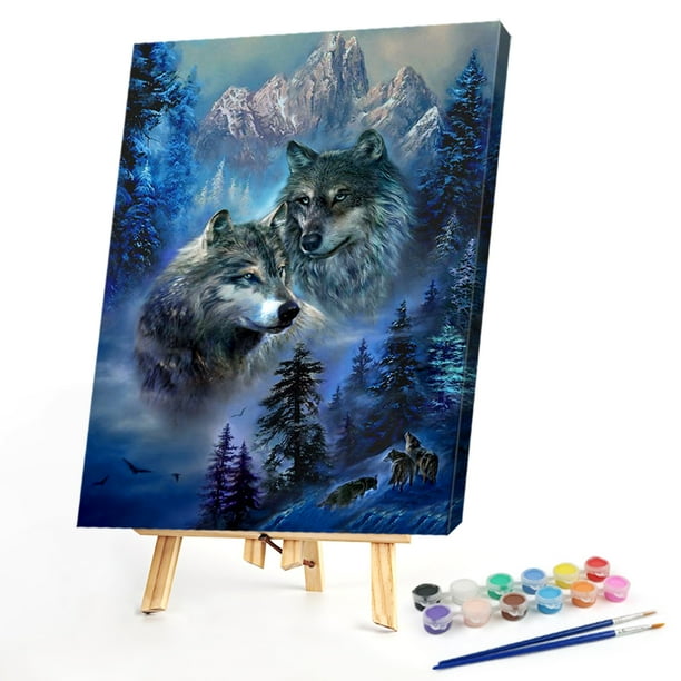 Lienzos para pintar por números: animales del bosque 3x – SES Creative