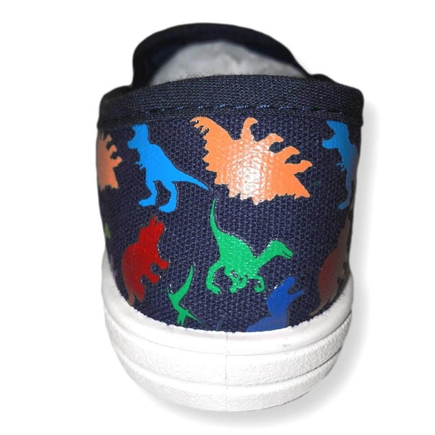 Zapatilla de dinosaurio para niños pequeños, zapatos de lona para niños Fam Together Deslizar el pie dentro de los zapatos | en línea