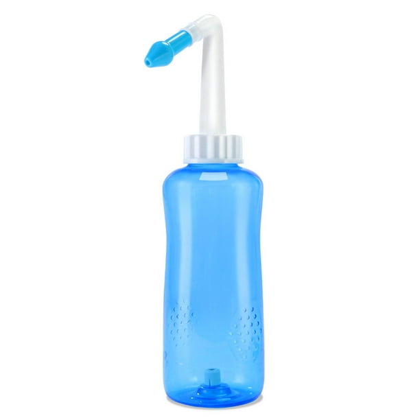 Limpiador nasal de respiración suave con 2 boquillas, botella de 500 ml,  limpiador de lavado nasal para adultos y niños