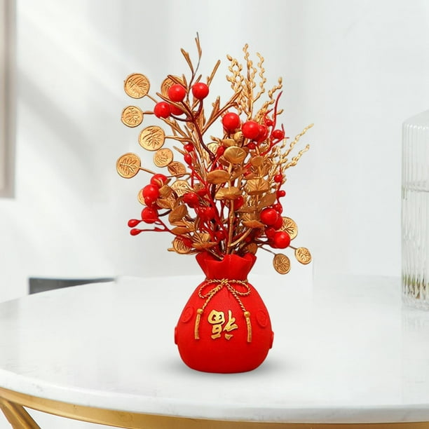 Flores Decorativas Artificiales Con Jarrón De Vidrio En La Oficina