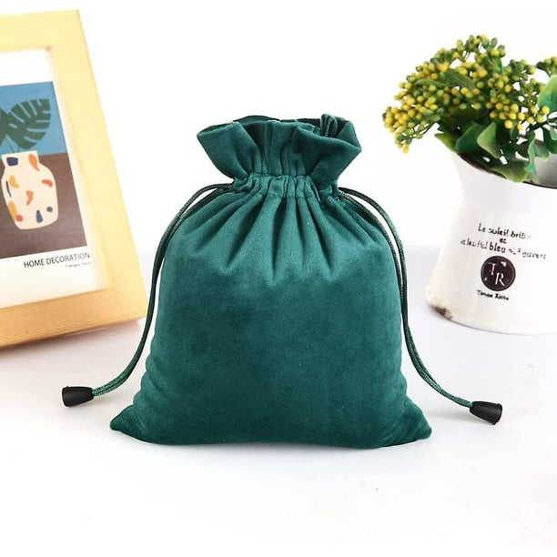  SANSAM Pequeñas bolsas de regalo de terciopelo con cordón, 20  bolsas de tela de terciopelo con cordón color crema de 4.0 x 4.8 pulgadas :  Salud y Hogar
