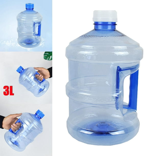 Botella de agua embotellada de 5 litros, tapa de corona de plástico,  contenedor de botella de agua reutilizable para acampar al aire libre,  mochilero