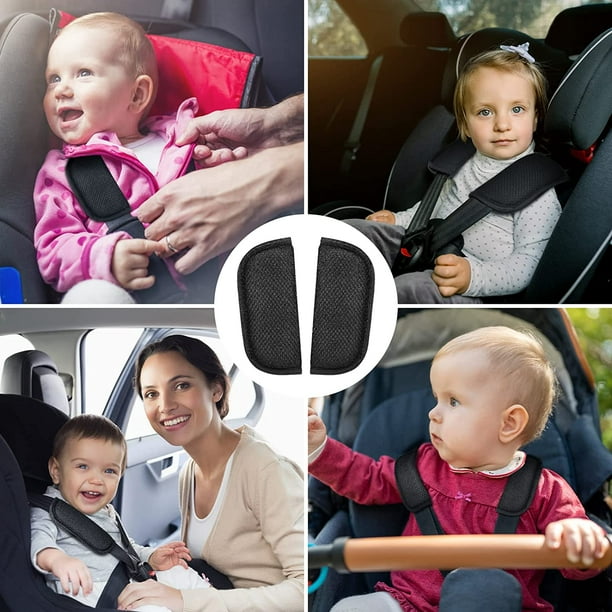 2 fundas universales extraíbles para cinturón de seguridad para niños,  cojín protector para cinturón de seguridad de coche, almohadillas para  cinturón de seguridad para adultos y niños para proteger los hombros del
