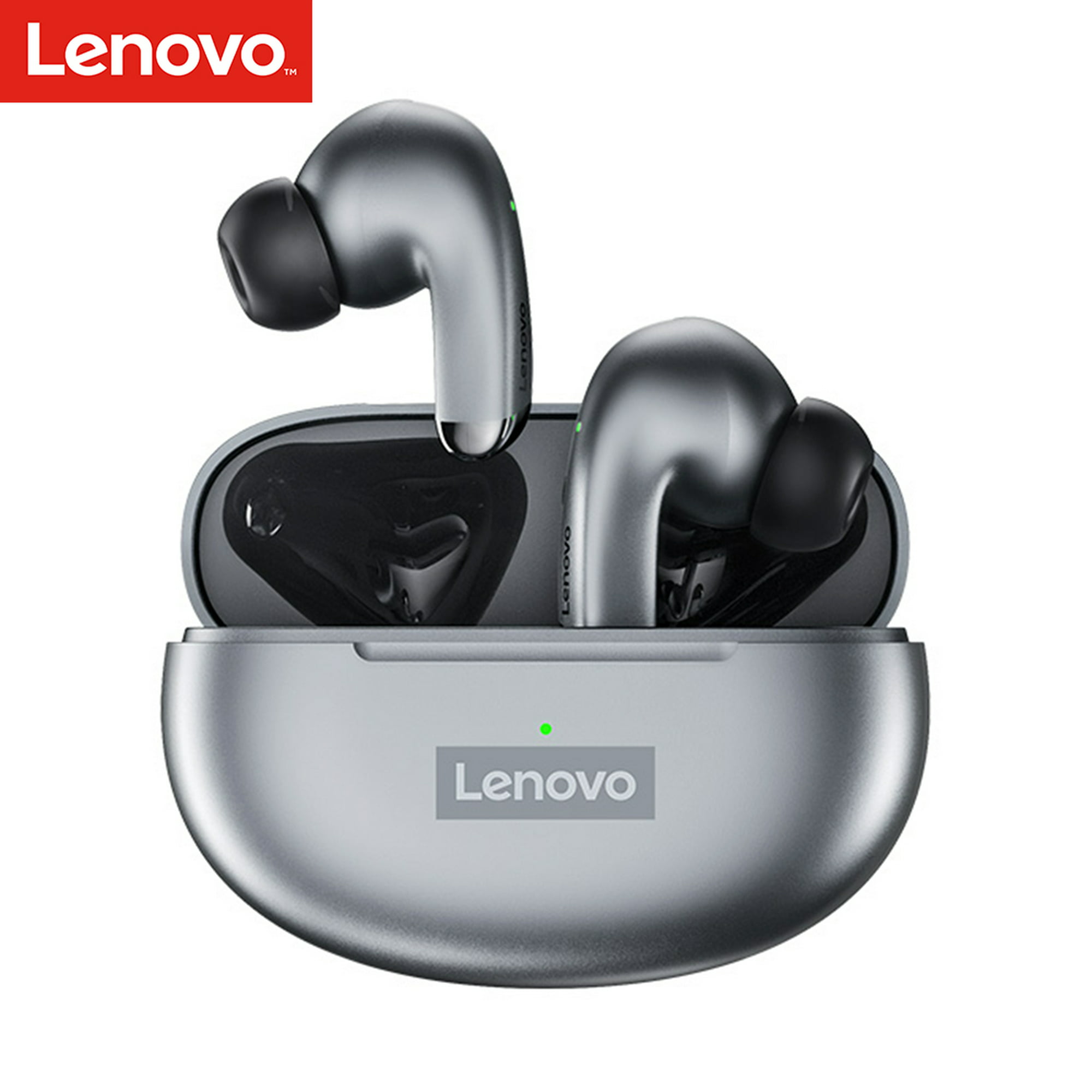  Lenovo Auriculares inalámbricos Bluetooth 5.0 IPX5 impermeables  (negro) y mouse inalámbrico 530 con batería, Nano USB de 2.4 GHz, sensor  óptico de 1200 DPI, GY50Z18984, gris platino : Electrónica