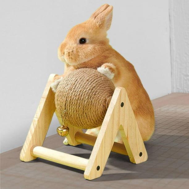 Conejo Sisal Garra de bola Conejo Rasguño Juguete Bola Muebles Protección  Portátil Estable Conejo Rascador Bola para conejos Pequeños animales  Conejit