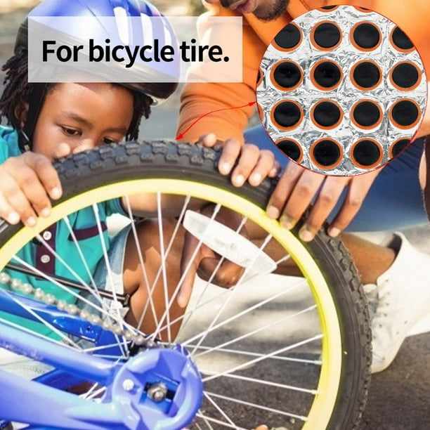 Parche redondo de goma para neumático de bicicleta, autoadhesivo