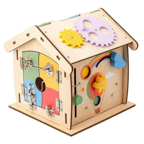 Juguetes Montessori de madera para niños, casa Busy, educación de