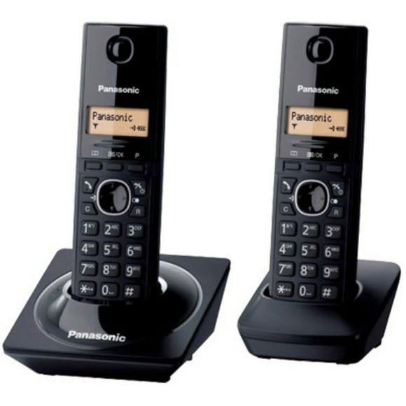 set 2 teléfonos inalámbricos panasonic modkxtg1712 negros