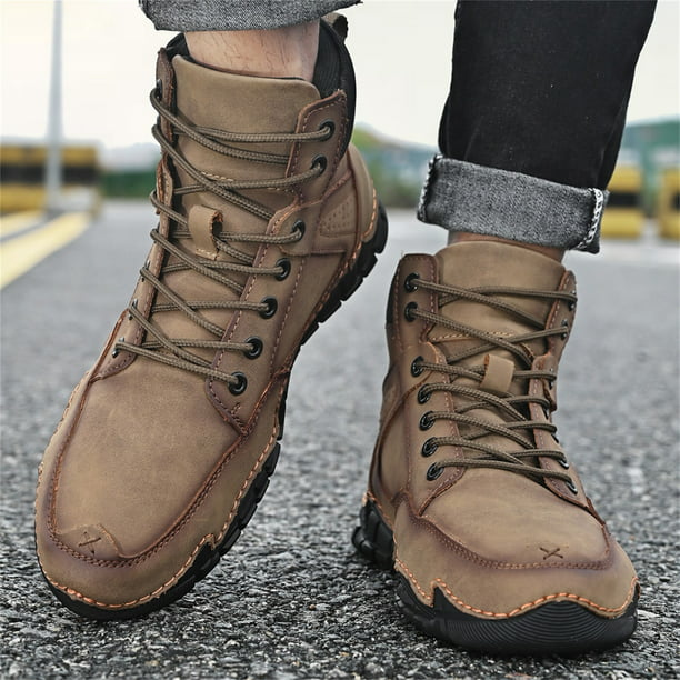 cruzar Afilar Caligrafía Zapatos casuales de cuero de caña alta para hombres, botas cortas cálidas,  zapatos de moda para homb Wmkox8yii 123q2273 | Walmart en línea