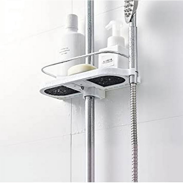 Estante de ducha sin taladro para barra de ducha, soporte organizador de  baño para champú, se adapta a riel de 19mm - 25mm, 1 ud. JM