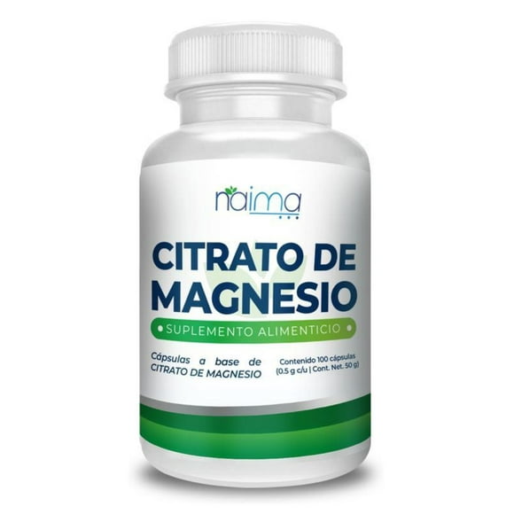 citrato magnesio suplemento alimenticio 100 capsulas 500 mg naima lab múltiples beneficios