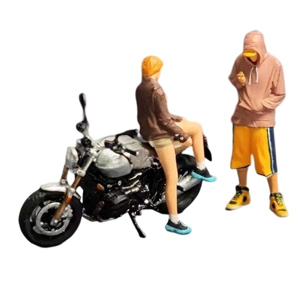 Modelo de motocicleta de estilo Retro, vehículos de juguete, decoración del  hogar, escena de mesa de arena, colección realista, figurita en miniatura  Rojo Macarena Juguetes de motos