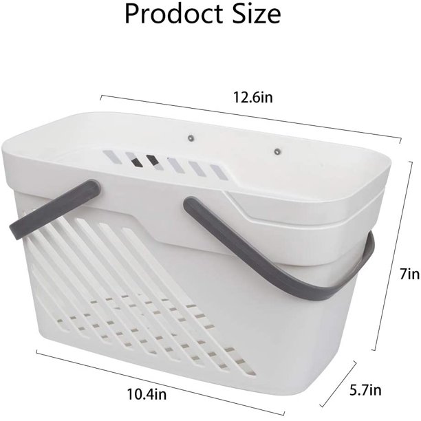 Cestas de almacenamiento de plástico con asas, cesta organizadora de  estantes de ducha para baño, cocina, dormitorio Adepaton WMZY-561-1