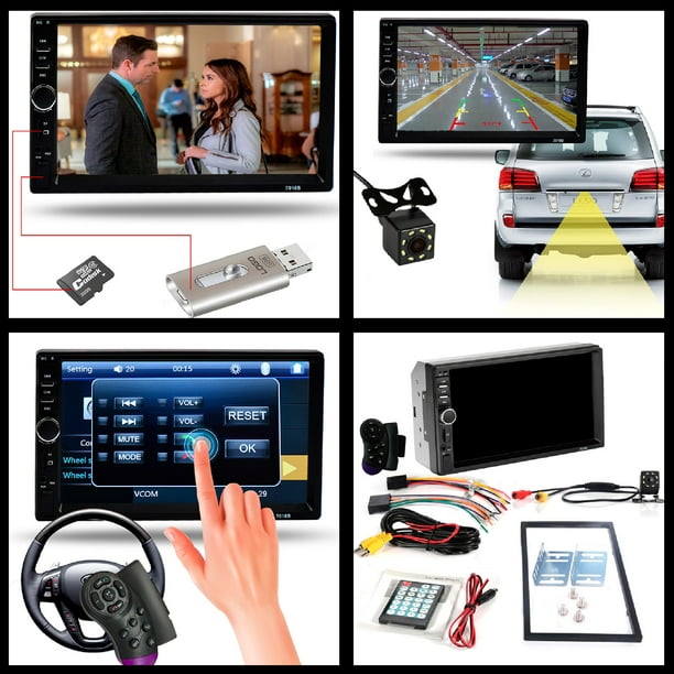 Comprar Radio de coche 1/2 Din Bluetooth HD 7 Pantalla táctil Estéreo 12V  Multimedia FM ISO Alimentación Entrada auxiliar Bluetooth USB Mirror Link  Con/sin cámara