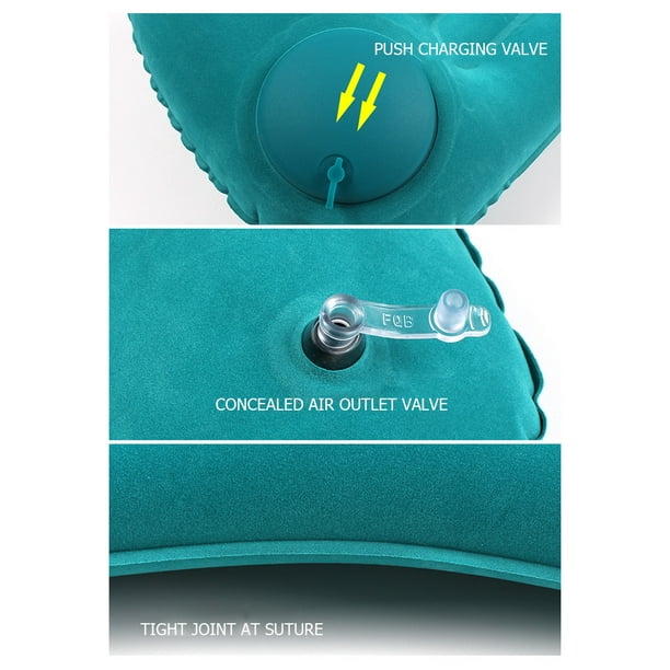 Almohada de viaje en forma de U Cojín de cuello para dormir de avión  inflable de aire (gris) JShteea Libre de BPA