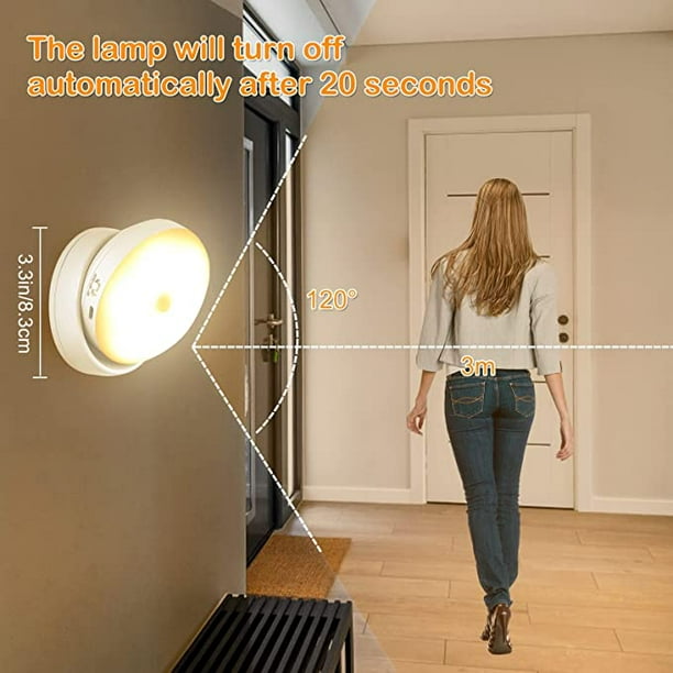 Lámpara de pared LED con sensor de movimiento inalámbrico para
