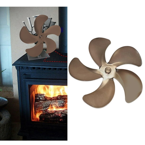 Quemador de leña, ventilador accionado por calor, ventilador para hogar,  estufa de leña, aspa de ventilador de estufa de leña