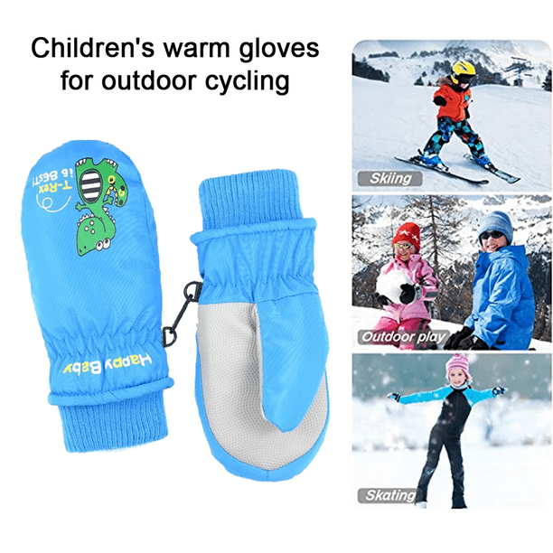 Manoplas para niños, manoplas de nieve impermeables para niños y niñas,  guantes de nieve de esquí para niños pequeños