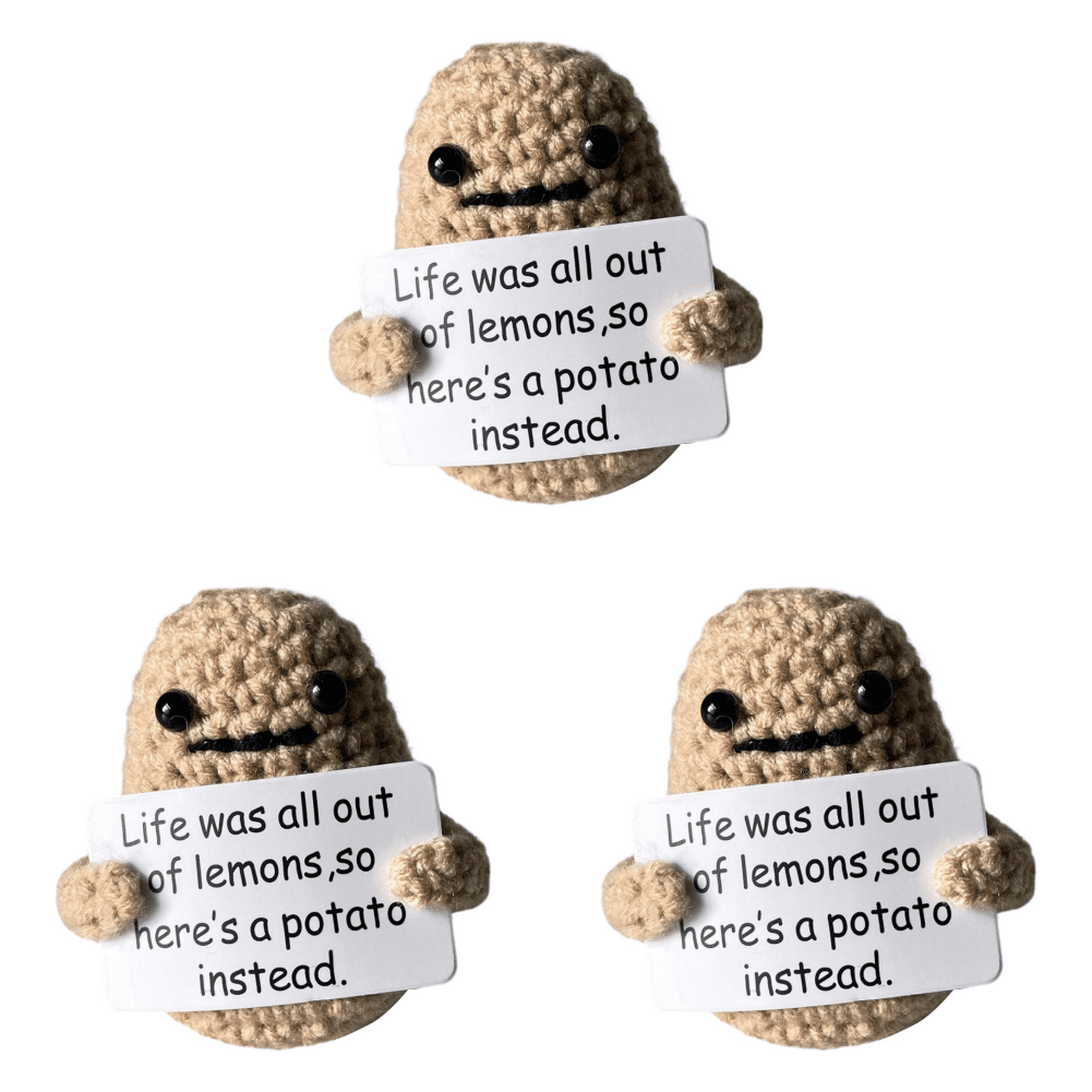 Juguete De Patata De Punto Con Tarjeta Positiva, Muñecas De Ganchillo Inspiradoras, Regalos Para Animar Likrtyny Para Estrenar