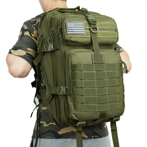 Mochila táctica militar de gran capacidad de 50L para hombres, mochila  impermeable para exteriores, mochila para senderismo, Camping, bolsas de  Verde