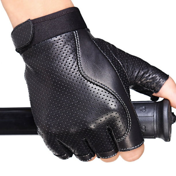 Guantes de moto de verano de piel para moto, guantes de protección de  motocicleta con pantalla táctil, guantes de ciclismo transpirables  perforados
