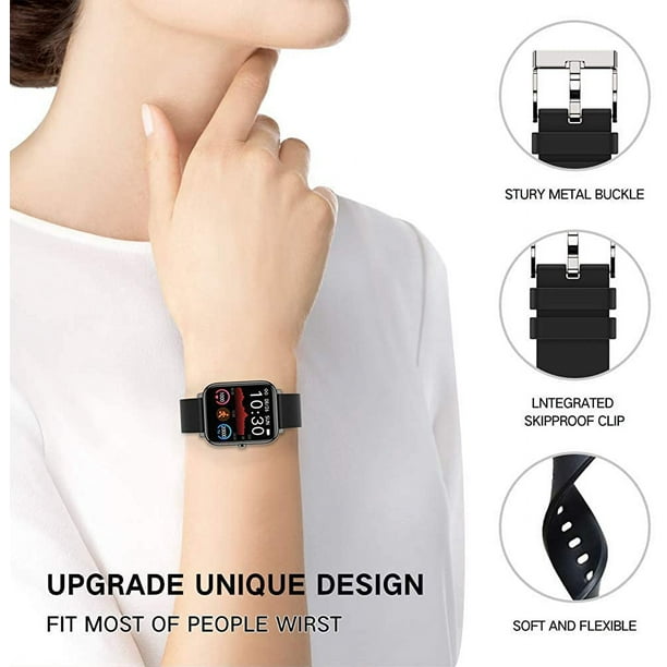 Compatible con Motast correa de reloj inteligente de 1.69 pulgadas, correas  de repuesto de silicona deportivas compatibles con MuGo P36A, AGPTEK de