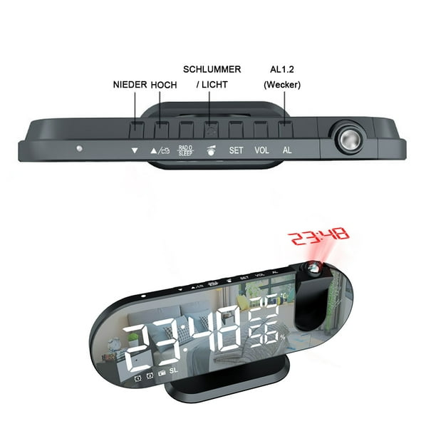  Reloj despertador de radio de noche con cargador USB