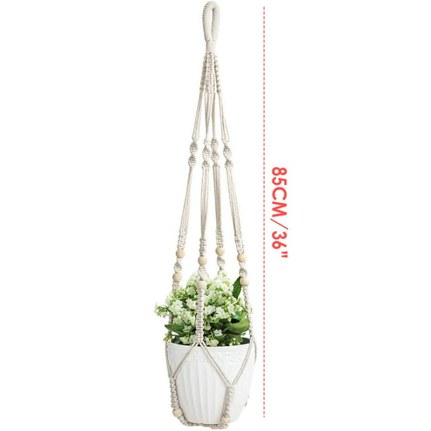 Colgador de plantas de macramé para interiores, maceta colgante, soporte  para plantas colgantes de cuerda de