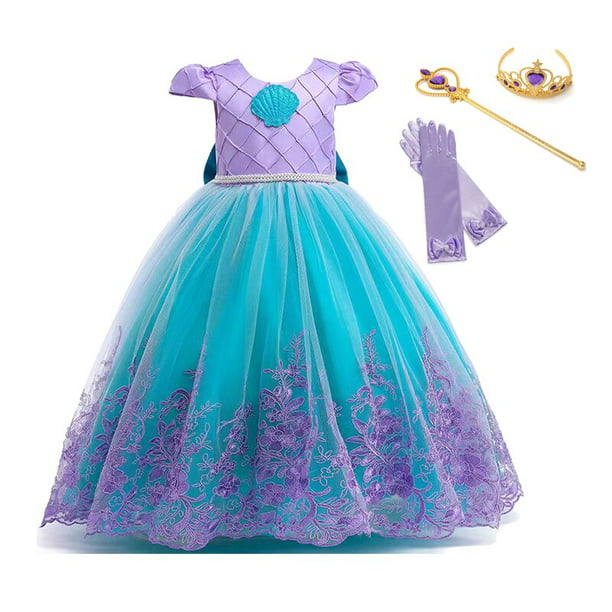 laberinto Alegrarse deslealtad Vestido de princesa Ariel de La Sirenita de Disney, disfraces de Cosplay  para niñas, Vestido de Hall Gao Jinjia LED | Walmart en línea