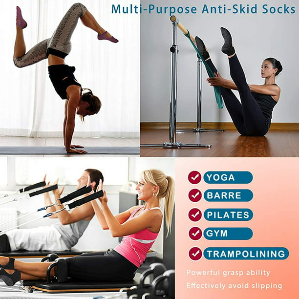 Calcetines de yoga antideslizantes con agarres para pilates, ballet,  barras, descalzos, calcetines antideslizantes para hospitales para mujeres  y