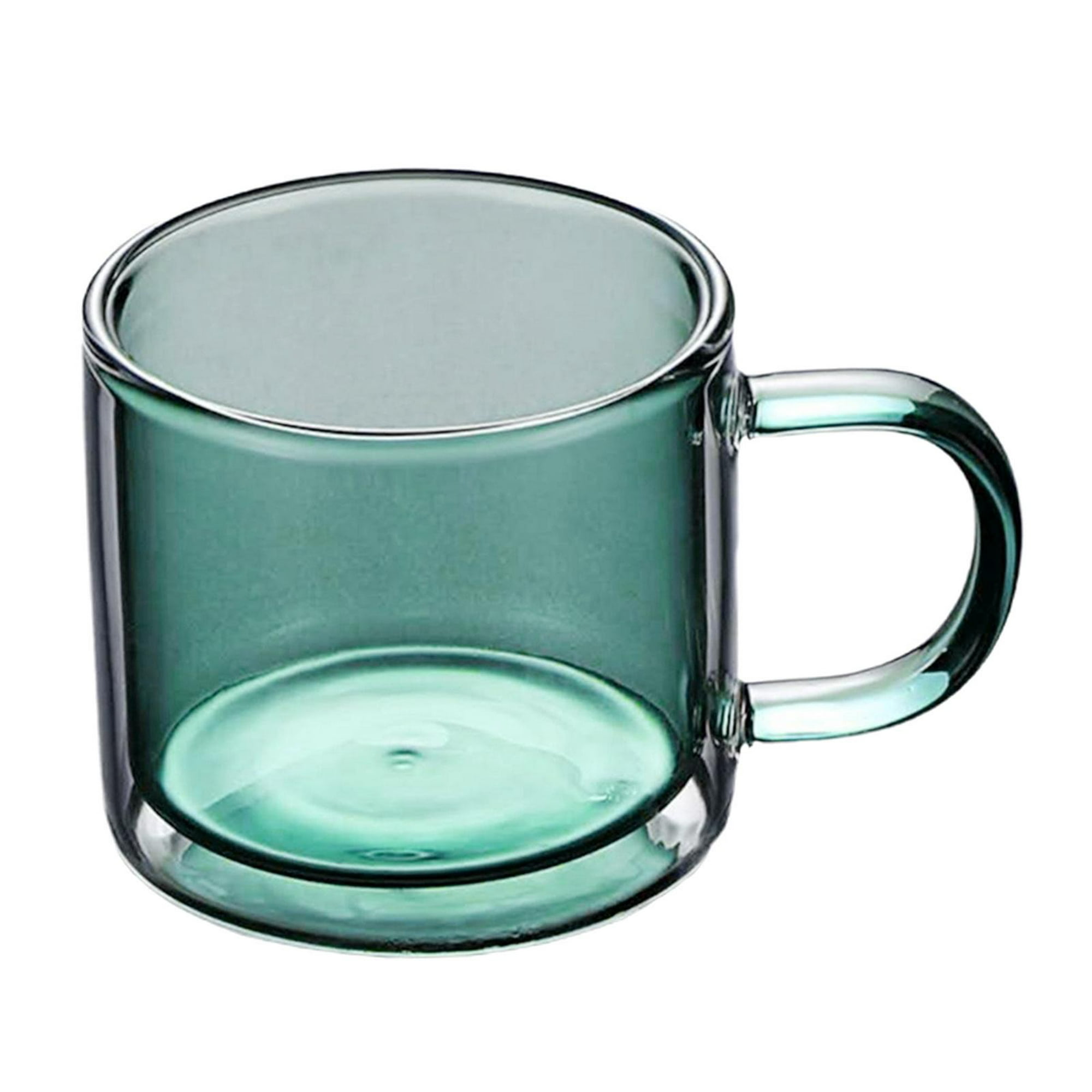  Tazas de café de vidrio de doble pared, tazas de espresso,  vasos para café y té, tazas de vidrio aisladas con mango grande, tazas  transparentes cada una de 6.8 fl oz