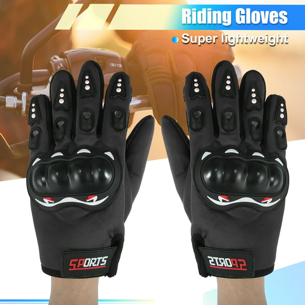 1 Par Montar Guantes Protector Todos Dedos Negro Unique Bargains guantes para deportes motorizados | Walmart en línea
