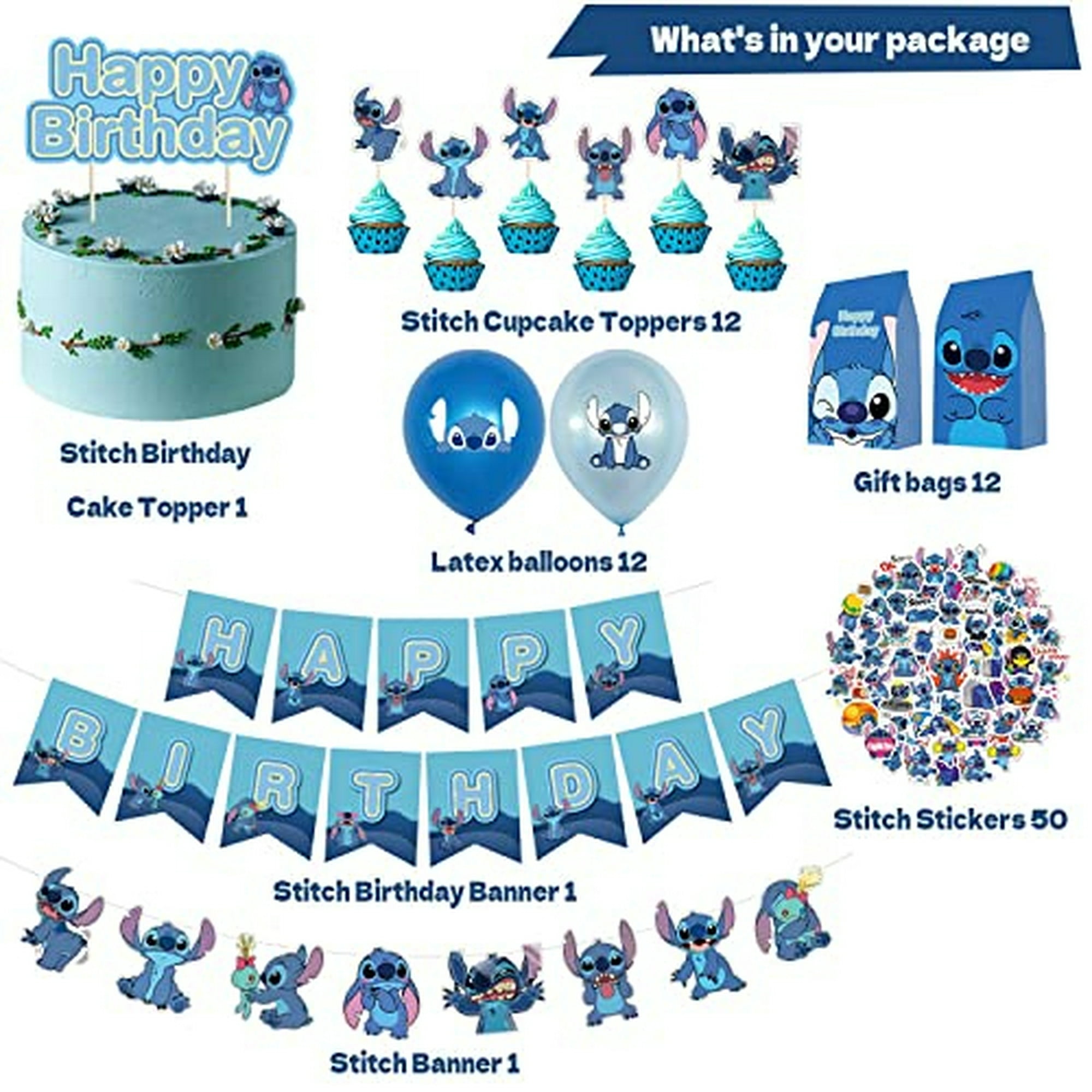 Los suministros para fiestas de Lilo y Stitch incluyen adornos para  cupcakes lilo y Stitch Beeyaky Beeyaky