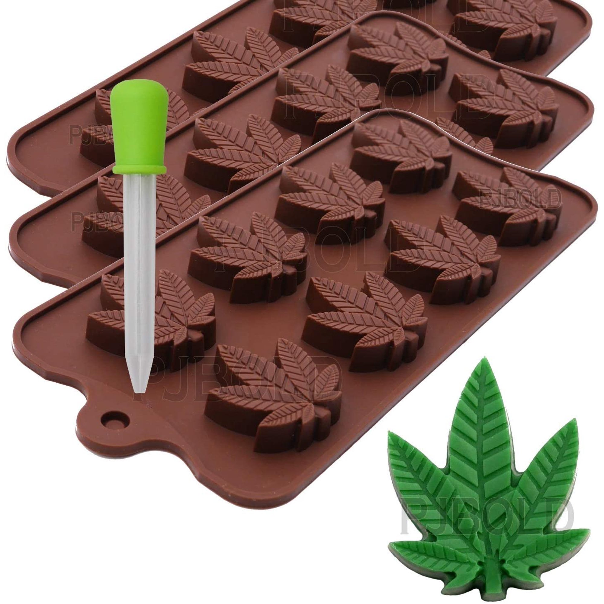 Moldes para caramelos de marihuana, bandejas de silicona para gomitas