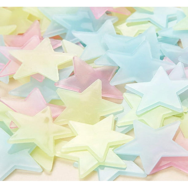 200 piezas de pegatinas de estrellas 3D para la pared, el techo en el  dormitorio o la habitación de los niños, luminosidad fluorescente larga  garantizada Vhermosa LKX-0381-1