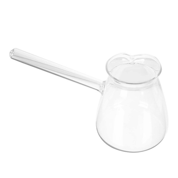 Tetera de vidrio de 450ml, olla para derretir , calentador de leche, olla para  hervir agua lateral, BLESIY calentador de café