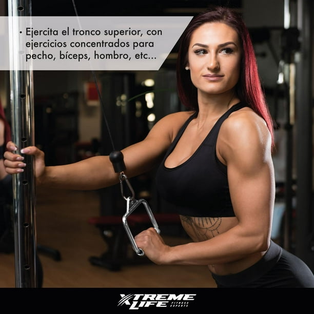 Barra Z Agarre Aparatos Poleas Bíceps Y Tríceps Fitness Gym