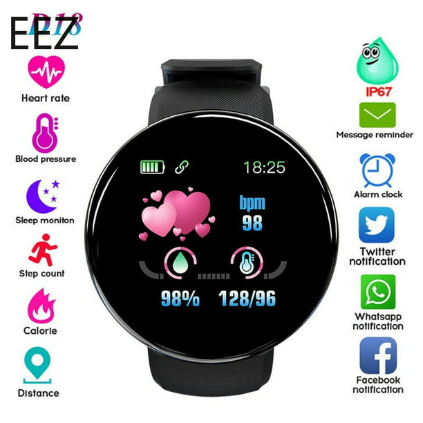 EEZ Original D18 Reloj Inteligente Redondo Impermeable Con Smartwatch  Bluetooth Para Hombre Bake Fitness Gao Jiahui unisex