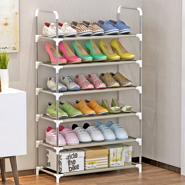 Irfora Estante para zapatos de 6 niveles Organizador para almacenamiento de  estantes Torre de zapatos Gabinete Estantes apilables Tiene 18 pares de  zapatos Gris Irfora Estante de zapatos