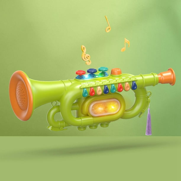 Instrumento de 8 nota juguetes musicale instrumentos musicales portátiles y  sonido, instrumento de trompeta para niño juguete , saxofón saxofón verde  CUTICAT mini saxofón