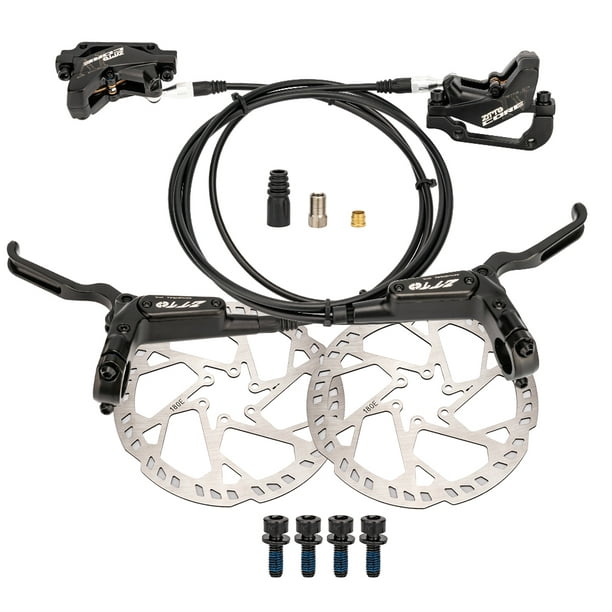 Conjunto de freno de bicicleta Juego de pinzas de freno hidráulico MTB de 4 pistones con rotores de ZTTO Conjunto de freno de bicicleta | Walmart línea