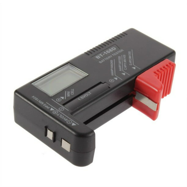Paquete de 2 probadores de batería, comprobador de batería universal para  pilas de botón AA / AAA / C / D / 9 V / 1.5 V