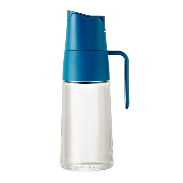 Botella De Aceite Rellenable Cepillo De Silicona 550 Ml Azul