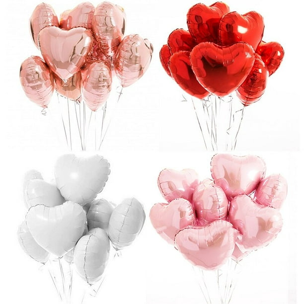 Globos de helio de 18 pulgadas con forma de corazón de aluminio Mylar para  decoración de cumpleaños, boda, día de San Valentín, compromiso