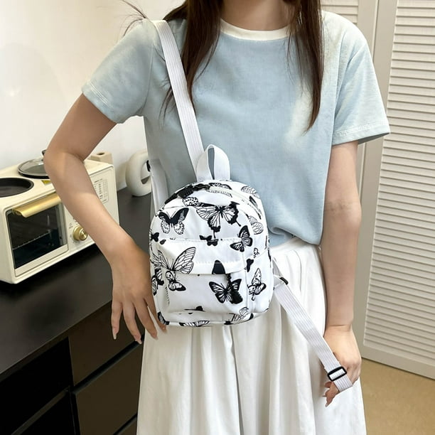 Mujeres de gran capacidad Fashionalbe Simple Commuter bolso mochila coreana (blanco) Likrtyny Para Estrenar | en línea