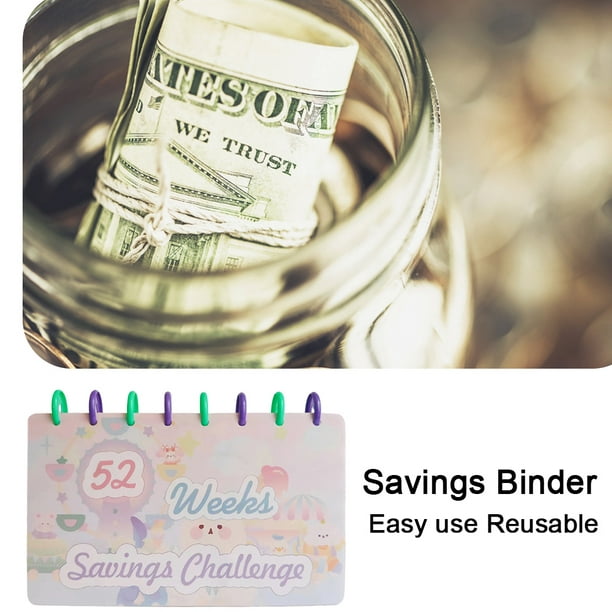 AIERSA Kit de sobres de 52 semanas para ahorrar dinero, carpeta de  presupuesto reutilizable A6, organizador de libros para 52 semanas $1378  $5200