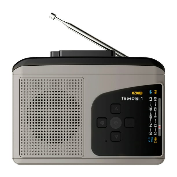 Equipo de radio ezcap234 reproductor de cinta de Cassette portátil AM FM Radio  Cassette convertidor de cinta a MP3 grabadora de sonido altavoz incorporado  con conector para auriculares ezcap Equipo de radio