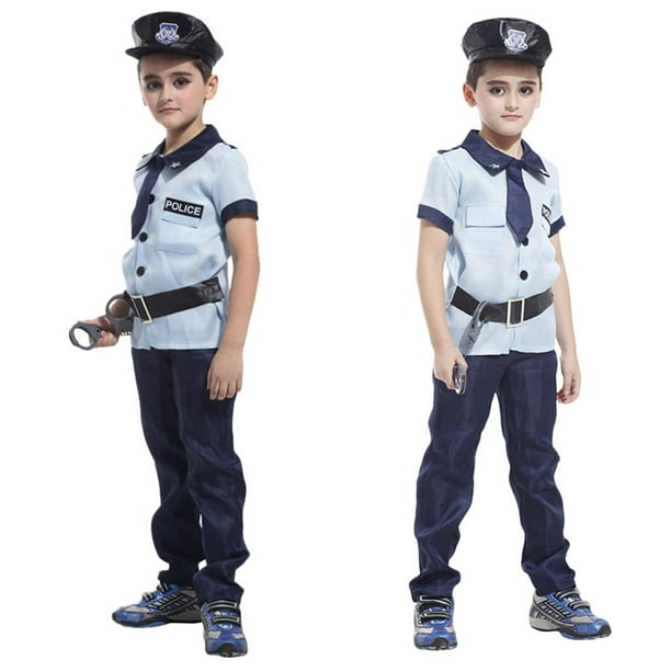 Disfraz de oficial de policía para niños, disfraz de Halloween para niños,  disfraz de policía con accesorios de lujo